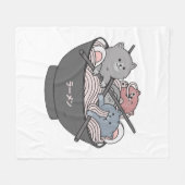 Cat Ramen Kawaii Fleecedecke (Vorderseite (Horizontal))