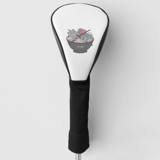 Cat Ramen Kawaii Golf Headcover (Vorderseite)