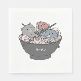 Cat Ramen Kawaii Serviette