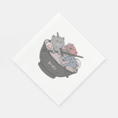 Cat Ramen Kawaii Serviette (Ecke)