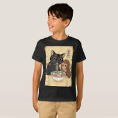 Cat Ramen Monkey Shirt Funny Cat Monkey Eating Ram (Vorne ganz)