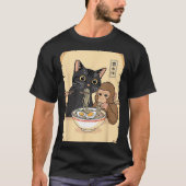 Cat Ramen Monkey Shirt Funny Cat Monkey Eating Ram (Vorderseite)