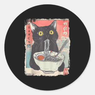 Cat Ramen Noodle Japanisch Anime Manga Ramen Kawai Runder Aufkleber