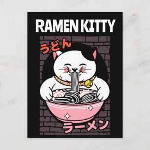 CAT RAMEN NOODLES SOUP CAT POSTCARD POSTKARTE