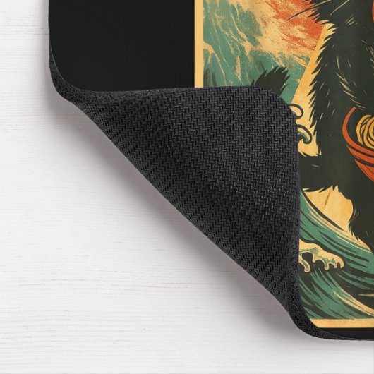 Cat Ramen Ufo Funny Japanese Anime Tee Men Women T Mousepad (Ecke)