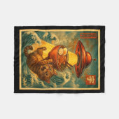 Cat Ramen Ufo Funny Men Women Teens Kids Japanese Fleecedecke (Vorderseite (Horizontal))