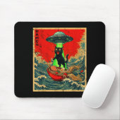 Cat Ramen Ufo Japanese Anime Graphic Tees Men Wome Mousepad (Mit Mouse)