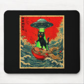 Cat Ramen Ufo Japanese Anime Graphic Tees Men Wome Mousepad (Vorne)