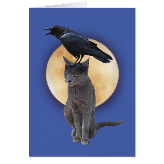 Cat Raven Moon Card (Vorne)
