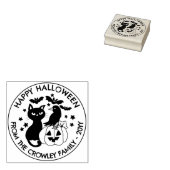 Cat Raven Pumpkin Happy Halloween Gummistempel (Stempel)