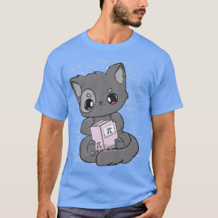 Cat Read Pi Day Book Feline Meow Neko 3 T-Shirt