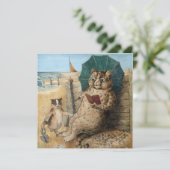 Cat Reading a Book by Louis Wain Einladung (Stehend Vorderseite)