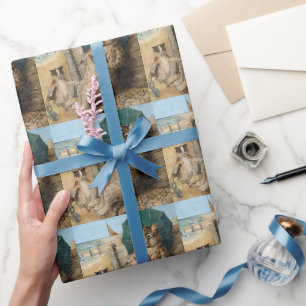 Cat Reading a Book by Louis Wain Geschenkpapier