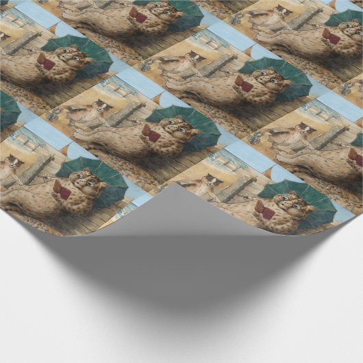 Cat Reading a Book by Louis Wain Geschenkpapier (Ecke)