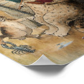 Cat Reading a Book by Louis Wain Poster (Ecke)