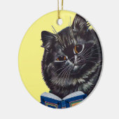Cat Reading a Book, Louis Wain Keramik Ornament (Links)