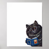 Cat Reading a Book, Louis Wain Poster (Vorne)