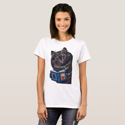 Cat Reading a Book, Louis Wain T-Shirt (Vorne ganz)
