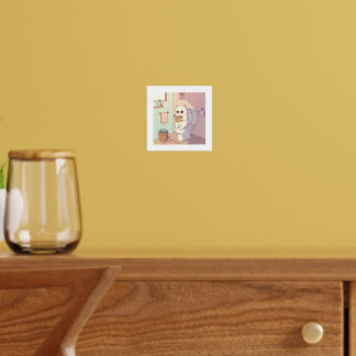 Cat Reading A Book On The Toilet Foliendrucke