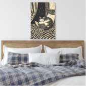 cat reading in bed leinwanddruck (Insitu (Schlafzimmer))