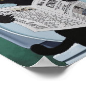 Cat Reading Newspapier auf der Toilette - Kacke du Poster (Ecke)