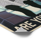 Cat Reading Newspapier auf der Toilette - Kacke du Poster (Ecke)