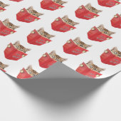 Cat Reading Red Book Geschenkpapier (Ecke)