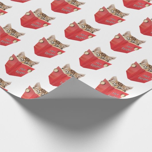 Cat Reading Red Book Geschenkpapier (Ecke)