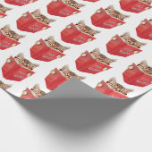 Cat Reading Red Book Geschenkpapier (Ecke)