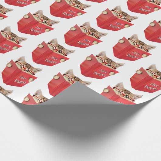 Cat Reading Red Book Geschenkpapier (Ecke)