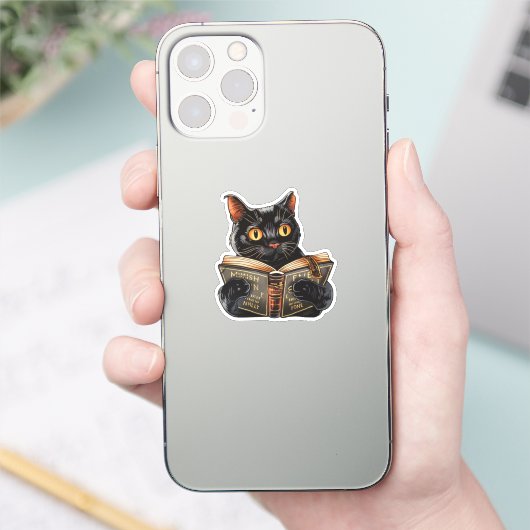 Cat Reading Sticker (Telefon)