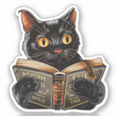 Cat Reading Sticker (Vorderseite)