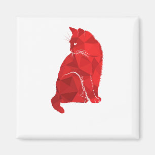 Cat Red Cat Pink Cat Cat Miror Poly Magnet