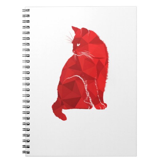 Cat Red Cat Pink Cat Cat Miror Poly Notizblock (Vorderseite)