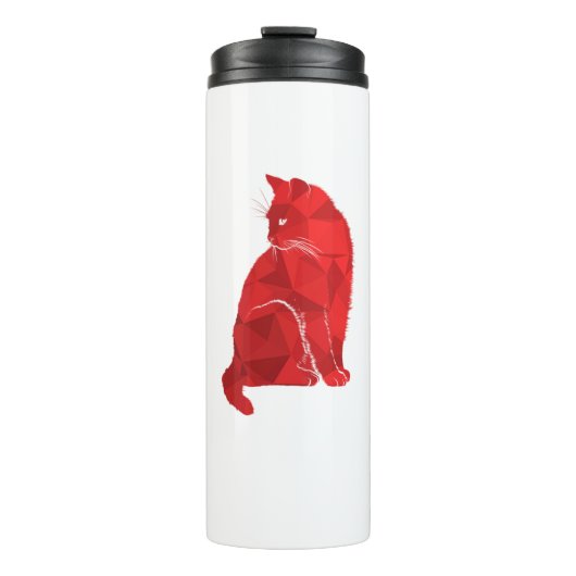 Cat Red Cat Pink Cat Cat Miror Poly Thermosbecher (Vorderseite)