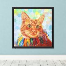 Cat Red Ginger Feline Ölgemälde Canvas Print