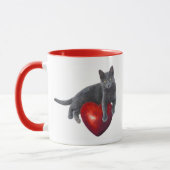Cat Red Heart Tasse (Links)