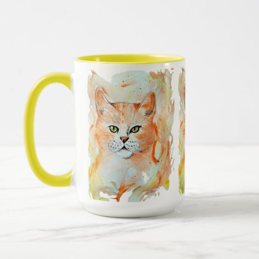 Cat Red Magic Spaß Watercolor Mystic Tasse (Links)