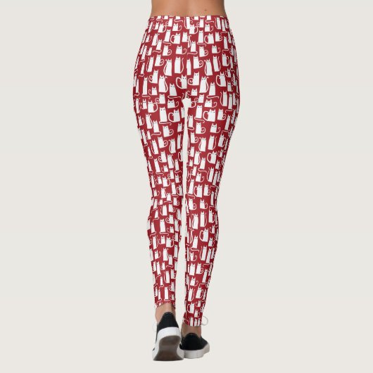 Cat Red White Leggings (Rückseite)