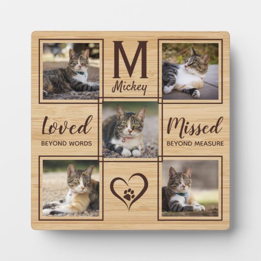 Cat Remembrance Pet Memorial Fotoplatte (Vorderseite)