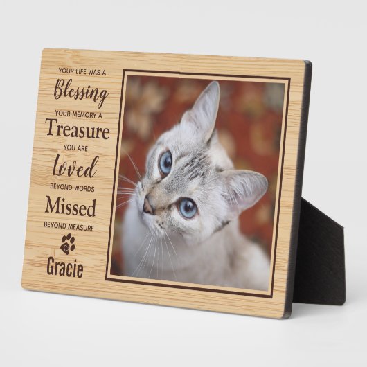 Cat Remembrance Pet Memorial Fotoplatte (Seite)