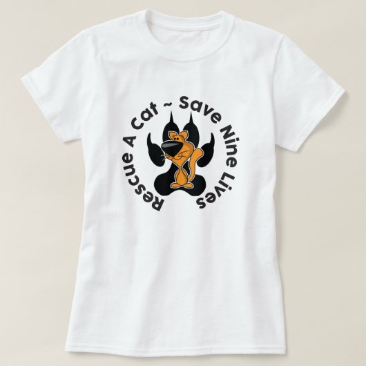 Cat Rescue Adoption T - Shirt (Design vorne)