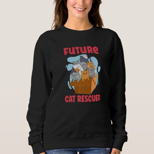 CAT RESCUE ANIMAL RIGHTS RESCUE CAT ADOPTION Premi Sweatshirt (Vorderseite)