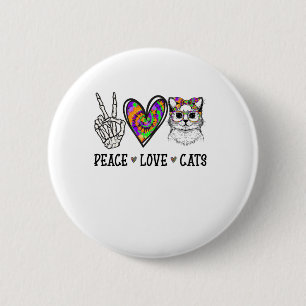 Cat Rescue Gefärbte Krawatte Peace Liebe Cats Hall Button