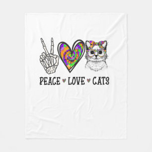 Cat Rescue Gefärbte Krawatte Peace Liebe Cats Hall Fleecedecke