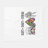Cat Rescue Gefärbte Krawatte Peace Liebe Cats Hall Fleecedecke (Vorderseite (Horizontal))