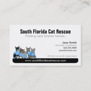 Cat Rescue Non Profit Black Tagline Visitenkarte