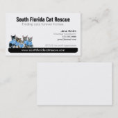 Cat Rescue Non Profit Black Tagline Visitenkarte (Vorne/Hinten)