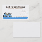 Cat Rescue Non Profit Blue Tagline Visitenkarte (Vorne/Hinten)