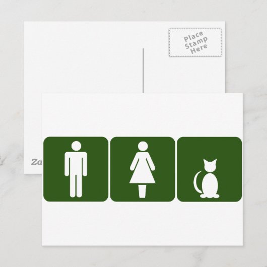 Cat Restroom Postkarte (Vorne/Hinten)